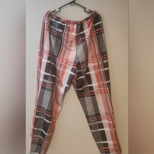 SHEIN Red and Black Plaid Joggers